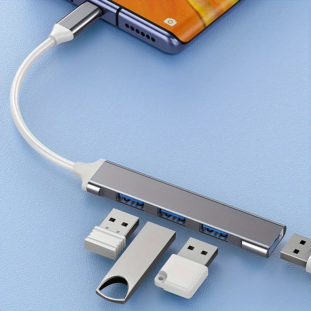 4-Port Multi-Splitter Type C Hub USB Adapter OTG for Xiaomi Lenovo MacBook 13 15