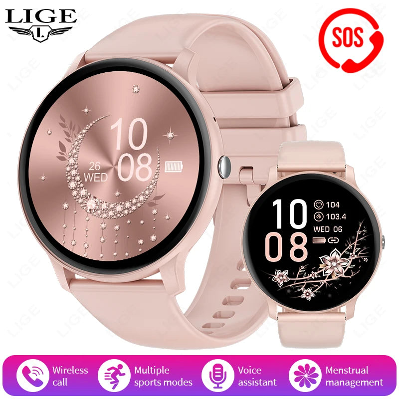 LIGE New Smart Watch Wireless Charging Smartwatch Bluetooth