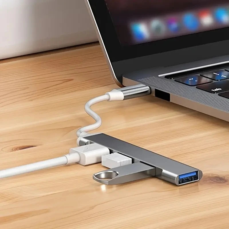 4-Port Multi-Splitter Type C Hub USB Adapter OTG for Xiaomi Lenovo MacBook 13 15