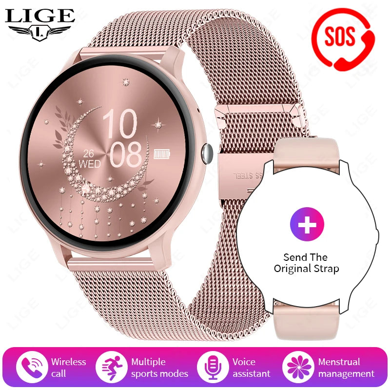 LIGE New Smart Watch Wireless Charging Smartwatch Bluetooth